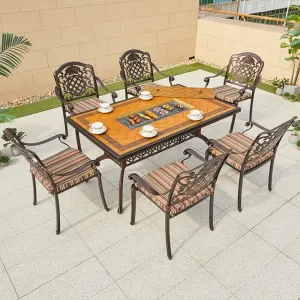 Functional Garden Patio Furniture Outdoor Casting Aluminum Barbecue Dining Table Set