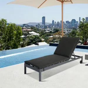 Heavy Duty Resort Style Luxury Garden Patio Lounges Sunbed Furniture Outdoor Hotel Pool Aluminum Sun Loungers Chairs with Wheels
