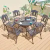 Italian Kitchen Casting Round Table 6 Seater Set Bakcyard Furniture Outdoor Aluminum Chair and Table for Restaurant