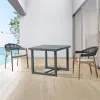 Leisure Modern Garden Balcony Dining Furniture Outdoor Patio Rope Aluminum Teak Table and Chairs Set for Sale