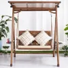 Leisure Modern Patio Front Porch Furniture Outdoor Garden Cast Aluminum 2 Person Seater Hanging Swing Chair