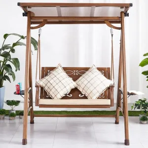 Leisure Modern Patio Front Porch Furniture Outdoor Garden Cast Aluminum 2 Person Seater Hanging Swing Chair