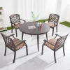 Lightweight Balcony Party Round Table Bistro Dining Set Patio Casting Aluminum Outdoor Cafe Table and Chair Set