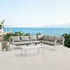 Luxury Garden Conversation Lounge Couches Setting Furniture Outdoor Patio Rope Aluminum Sectional Corner Sofa Set
