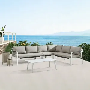 Luxury Garden Conversation Lounge Couches Setting Furniture Outdoor Patio Rope Aluminum Sectional Corner Sofa Set