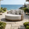 Luxury Garden Poolside Chaise Lounge Sunbed Funiture Outdoor Hotel Beach Deep Cushion Woven Rope Aluminum Daybed