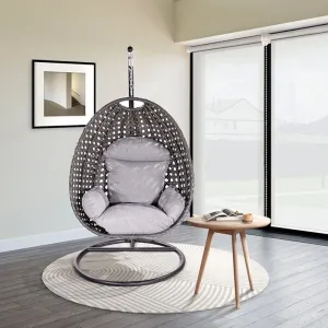 Luxury Modern Garden Wicker Metal Hanging Furniture Outdoor Patio Porch Rattan Swing Egg Chair with Stand