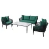Luxury Modern Outside Patio Conversation Couch Loveseat Furniture Outdoor Garden Rope Aluminum Sectional Set