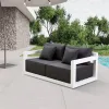 Luxury Modern Patio Loveseat Couch Furniture Outdoor Garden Thick Cushion Aluminum 2 Seater Sofa