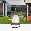 Luxury New Balcony Patio Wicker Metal Furniture Outdoor Garden Maple Leaf Rattan Swing Chair with Armrest