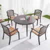 Luxury Outside Pool Picnic Alloy Aluminum Round Table Patio Set Garden Casting Outdoor Furniture Chairs and Tables