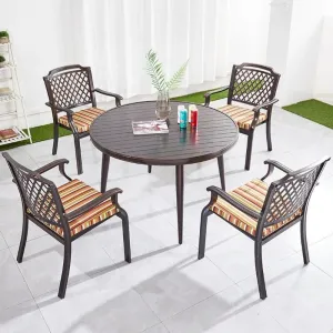 Luxury Outside Pool Picnic Alloy Aluminum Round Table Patio Set Garden Casting Outdoor Furniture Chairs and Tables