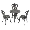 Luxury Small Dining Room Table Cafe Furniture 3 Seater Terrace Luxury Chairs Garden Cast Aluminum 4 Piece Round Dining Table Set