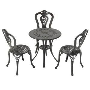 Luxury Small Dining Room Table Cafe Furniture 3 Seater Terrace Luxury Chairs Garden Cast Aluminum 4 Piece Round Dining Table Set