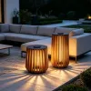 Luxury Weather Resistant Hotel Garden Decorative Floor Light Lamp Outdoor Garden Villa Teak Wood Lantern Set for Resort Area