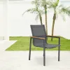 Modern Black Comfty Garden Patio Front Porch Armchair Furniture Outdoor Terrace Garden Aluminum Dining Chair