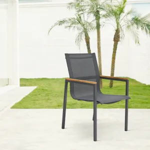 Modern Black Comfty Garden Patio Front Porch Armchair Furniture Outdoor Terrace Garden Aluminum Dining Chair