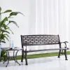 Modern Black Front Porch Seating Chair Furniture Outdoor Patio Cast Aluminum 2 Seater Park Bench for Outside