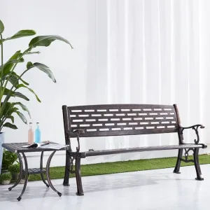 Modern Black Front Porch Seating Chair Furniture Outdoor Patio Cast Aluminum 2 Seater Park Bench for Outside