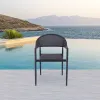 Modern Black Garden Restaurant Aluminum Armchairs Furniture Outdoor Patio Cafe Teslin Bistro Dining Chairs