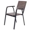Modern Comfortable Garden Restaurant Armchair Furniture Outdoor Patio Plastic Wood Aluminum Dining Chairs