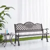 Modern Exterior Front Porch Seating Chair Furniture Outdoor Cast Aluminum Patio Garden 2 Seater Park Bench