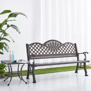 Modern Exterior Front Porch Seating Chair Furniture Outdoor Cast Aluminum Patio Garden 2 Seater Park Bench