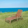 Modern Exterior Pool Aluminum Chaise Lounge Chairs Furniture Outdoor Garden Plastic Wood Sun Lounger with Wheels