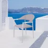 Modern French Garden Aluminum Dining Armchairs Furniture Outdoor Patio Cafe Teslin Bistro Chairs for Restaurant