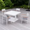 Modern Garden Table 4 Seater ArmChairs Furniture Outdoor Patio Restaurant 5 Piece Aluminum Rope High Adjustable Dining Set