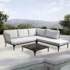 Modern L Shape Leisure Sectional Couches Furniture Outdoor Rope Aluminum Lounge Corner Sofa Set with a Chaise Lounge