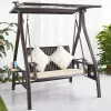 Modern Leisure Front Porch Garden Furniture Outdoor Patio Garden Cast Aluminum Double 2 Person Hanging Swing Chair