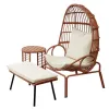 Modern Leisure KD Design Garden Balcony Wicker Armchairs Furniture Outdoor Front Porch Patio Metal Rattan Egg Chair Set on Sale