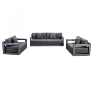 Modern Luxury Black Patio Conversation Deep Seating Cushion Couch Loveseat Furniture Outdoor Garden Aluminum Sectional Sofa Set