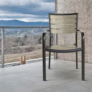Modern Luxury Garden Backyard Cafe Armchairs Furniture 0utdoor Yard Patio Plastic Wood Aluminum Dining Chairs for Outside