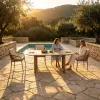 Modern Residential Villa Patio Oval Table 4 Chairs Outdoor Hotel Garden Restaurant Aluminum Frame Woven Rope 5 Piece Dining Set