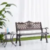 Modern 2 Seater Exterior Garden Patio Furniture Outdoor Front Porch Cast Aluminum Park Benches for Sale