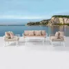 New Design Modern Leisure Hotel Outside Garden Area Furniture Pool Outdoor Patio Aluminum 4 Piece Sofa Set with Coffee Table