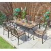 Nordic Wedding Outdoor Garden Cast Aluminum Long Table Set Kitchen Dining Table Set 6 Seater with Chairs