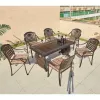 Outside Furniture Outdoor Rectangular 4-6 People Tea Table Living Room Conference Cast Aluminum Dining Table Set