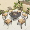 Royal Patio Terrace Garden Table Set Modern Courtyard Furniture Nordic Portable Dining BBQ Tables with 6 Seater Chairs