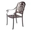 Stackable Comfy Cheap Patio Garden Cafe Armchair Funiture Outdoor Front Porch Yard Cast Aluminum Dining Chairs