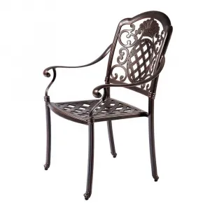 Stackable Comfy Cheap Patio Garden Cafe Armchair Funiture Outdoor Front Porch Yard Cast Aluminum Dining Chairs