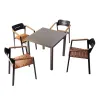 Stackable Modern Affordable 4 Seater Patio Cafe Furniture Outdoor Garden Aluminum Dining Table and Chairs Set