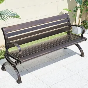 Vintage Exterior Leisure Seating Chair Furniture Outdoor Garden Cast Aluminum Park Bench with Backrest