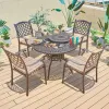Waterproof Events Picnic Cast BBQ Fire Table Round Hotel Wedding Outdoor Aluminum Chairs and Tables
