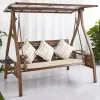 Waterproof Modern Outside Front Porch Furniture Outdoor Garden Patio Cast Aluminum 3 Seater Swing Hanging Chairs