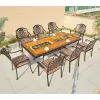 Waterproof Outdoor Furniture Patio Casting Aluminum BBQ Grill Table Dining Chair Set