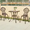 Waterproof Patio Cafe Aluminum Dining Set Outside Furniture Modern Terrace Cast Square Coffee Table and Chair