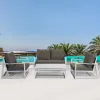 White Cheap Outside Patio Couch Loveseat Furniture Outdoor Garden Sectional Conversation Aluminum Sofa Set on Sale